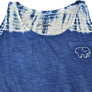 Ivory Ella Viscose Tank Top Blue Tie Dye Size Medium